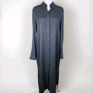 Cos long Shirt Shirt Dress with side slits Womens 12 gray14